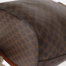 CELINE Macadam Canvas Circle Shoulder Bag PVC Leather Brown Gold Auth 148185-15
