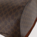 CELINE Macadam Canvas Circle Shoulder Bag PVC Leather Brown Gold Auth 148185-16