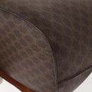CELINE Macadam Canvas Circle Shoulder Bag PVC Leather Brown Gold Auth 148185-17