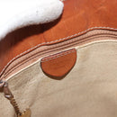 CELINE Macadam Canvas Circle Shoulder Bag PVC Leather Brown Gold Auth 148185-19