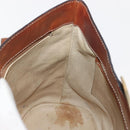 CELINE Macadam Canvas Circle Shoulder Bag PVC Leather Brown Gold Auth 148185-20