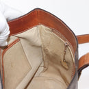 CELINE Macadam Canvas Circle Shoulder Bag PVC Leather Brown Gold Auth 148185-21