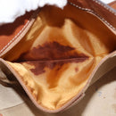 CELINE Macadam Canvas Circle Shoulder Bag PVC Leather Brown Gold Auth 148185-11