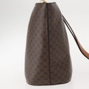 CELINE Macadam Canvas Circle Shoulder Bag PVC Leather Brown Gold Auth 148185-4
