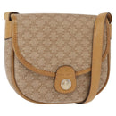 CELINE Macadam Canvas Shoulder Bag PVC Beige Gold Auth 148186-1