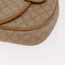 CELINE Macadam Canvas Shoulder Bag PVC Beige Gold Auth 148186-10