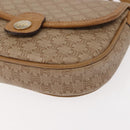 CELINE Macadam Canvas Shoulder Bag PVC Beige Gold Auth 148186-11