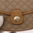 CELINE Macadam Canvas Shoulder Bag PVC Beige Gold Auth 148186-17