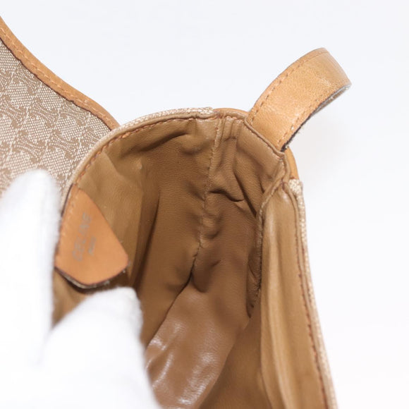 CELINE Macadam Canvas Shoulder Bag PVC Beige Gold Auth 148186