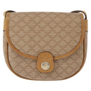 CELINE Macadam Canvas Shoulder Bag PVC Beige Gold Auth 148186-13