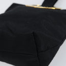 CELINE Circle Pouch Nylon Black Gold Auth 148187-10