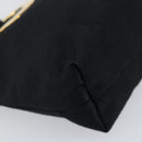 CELINE Circle Pouch Nylon Black Gold Auth 148187-11