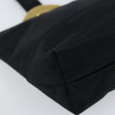 CELINE Circle Pouch Nylon Black Gold Auth 148187-13