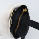 CELINE Circle Pouch Nylon Black Gold Auth 148187-14