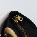 CELINE Circle Pouch Nylon Black Gold Auth 148187-15