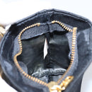 CELINE Circle Pouch Nylon Black Gold Auth 148187-17