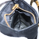 CELINE Circle Pouch Nylon Black Gold Auth 148187-18