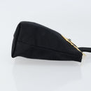 CELINE Circle Pouch Nylon Black Gold Auth 148187-4