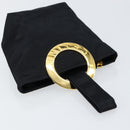 CELINE Circle Pouch Nylon Black Gold Auth 148187-6