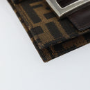 FENDI Zucca Canvas Mamma Baguette Shoulder Bag Black Brown Silver Auth 148188V-15