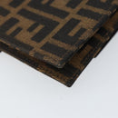 FENDI Zucca Canvas Mamma Baguette Shoulder Bag Black Brown Silver Auth 148188V-17