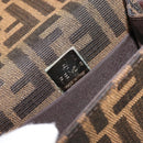 FENDI Zucca Canvas Mamma Baguette Shoulder Bag Black Brown Silver Auth 148188V-20