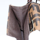 FENDI Zucca Canvas Mamma Baguette Shoulder Bag Black Brown Silver Auth 148188-22