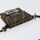 FENDI Zucca Canvas Mamma Baguette Shoulder Bag Black Brown Silver Auth 148188V-6