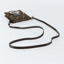 FENDI Zucca Canvas Mamma Baguette Shoulder Bag Black Brown Silver Auth 148188V-7