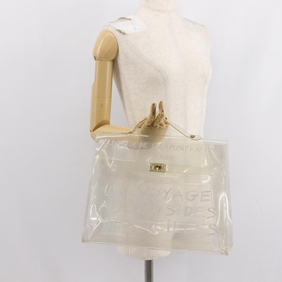 HERMES Small Vinyl Kelly Hand Bag Vinyl Clear Auth 148190
