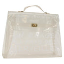HERMES Small Vinyl Kelly Hand Bag Vinyl Clear Auth 148190-1