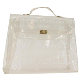 HERMES Small Vinyl Kelly Hand Bag Vinyl Clear Auth 148190