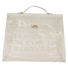 HERMES Small Vinyl Kelly Hand Bag Vinyl Clear Auth 148190 - 0