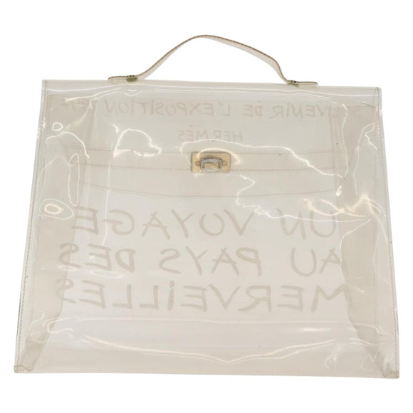 HERMES Small Vinyl Kelly Hand Bag Vinyl Clear Auth 148190