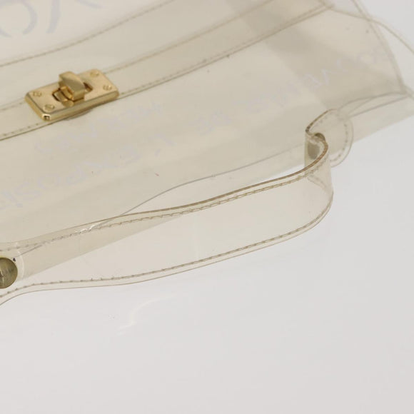 HERMES Small Vinyl Kelly Hand Bag Vinyl Clear Auth 148190
