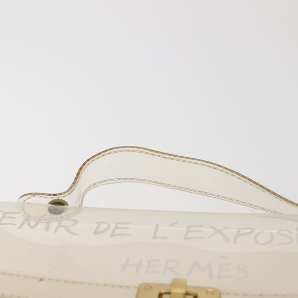 HERMES Small Vinyl Kelly Hand Bag Vinyl Clear Auth 148190
