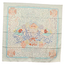 HERMES Carre 90 Scarf ""RENCONTRE OCEAN "" Silk Light Blue Auth 148193-1
