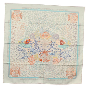 HERMES Carre 90 Scarf ""RENCONTRE OCEAN "" Silk Light Blue Auth 148193