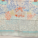 HERMES Carre 90 Scarf ""RENCONTRE OCEAN "" Silk Light Blue Auth 148193-9