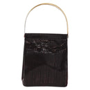 CARTIER Trinity Hand Bag Nylon Black Gold Auth 148194-2