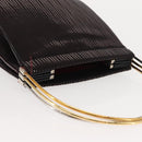 CARTIER Trinity Hand Bag Nylon Black Gold Auth 148194-6