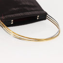 CARTIER Trinity Hand Bag Nylon Black Gold Auth 148194-7