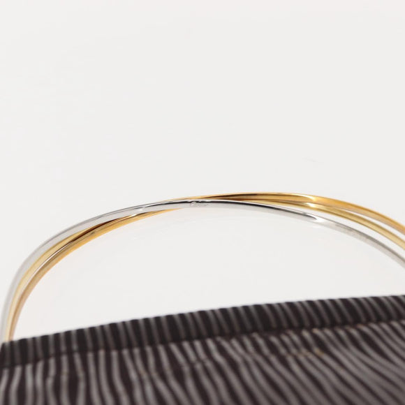 CARTIER Trinity Hand Bag Nylon Black Gold Auth 148194