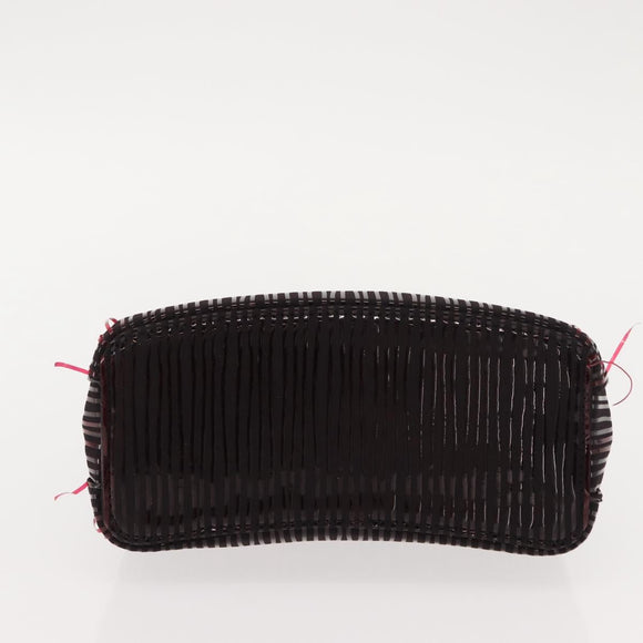 CARTIER Trinity Hand Bag Nylon Black Gold Auth 148194