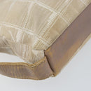 CHANEL New Travel Line Pouch Nylon Beige CC Auth 148196-11