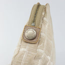 CHANEL New Travel Line Pouch Nylon Beige CC Auth 148196-14