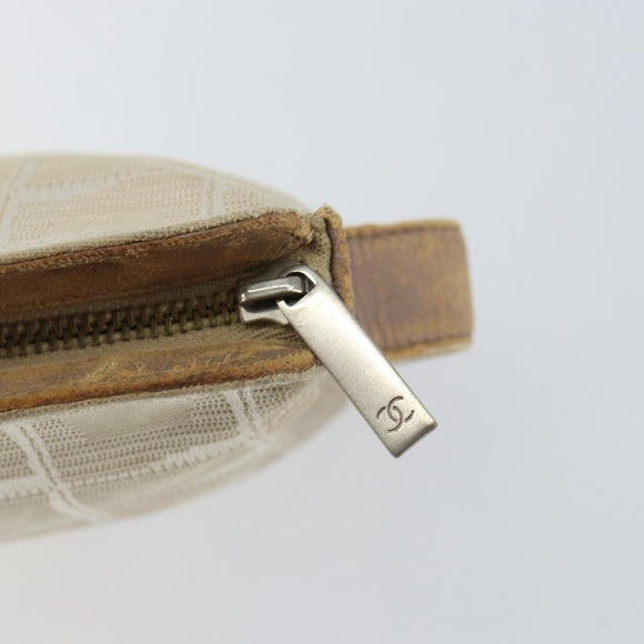 CHANEL New Travel Line Pouch Nylon Beige CC Auth 148196
