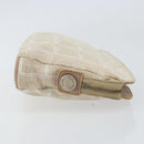 CHANEL New Travel Line Pouch Nylon Beige CC Auth 148196-4