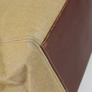 CHANEL Tote Bag Canvas Leather Beige Gold CC Auth 148197-9