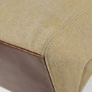 CHANEL Tote Bag Canvas Leather Beige Gold CC Auth 148197-15